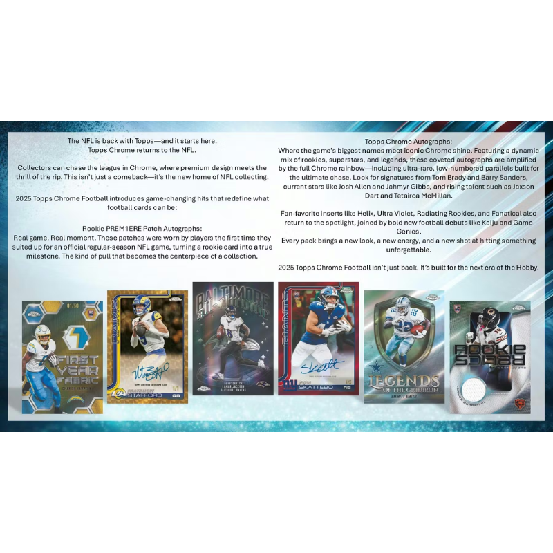 2025 Topps Chrome Football Delight 6 Box Case